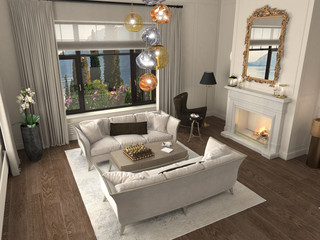interior visualization, 3D illustration