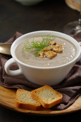 Traditional Mushrooms soup with cream