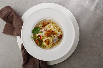 Pasta with wild local mushrooms