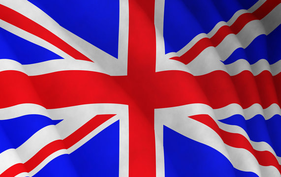 Illustration of a flying British flag