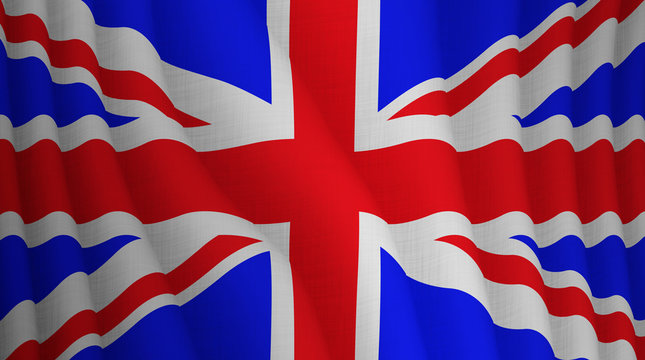 Illustration of a flying British flag