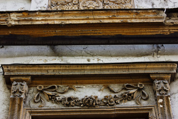 Old Tbilisi architecture,The entrance door and exterior decor in summer day