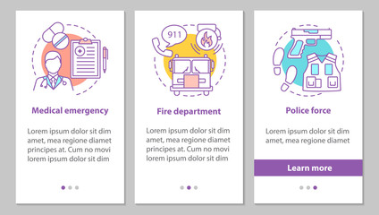 Public services onboarding mobile app page screen with linear co