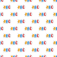 Seamless pattern of  hand drawn ABC letters.