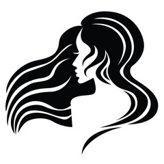  Illustration of woman with beautiful hair - can be used as a logo for beauty salon / spa