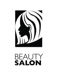  Illustration of woman with beautiful hair - can be used as a logo for beauty salon / spa