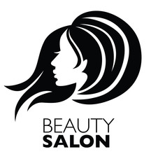  Illustration of woman with beautiful hair - can be used as a logo for beauty salon / spa