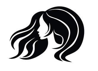  Illustration of woman with beautiful hair - can be used as a logo for beauty salon / spa