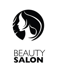  Illustration of woman with beautiful hair - can be used as a logo for beauty salon / spa