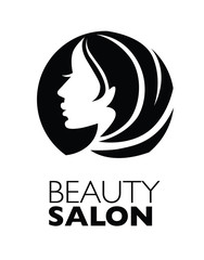  Illustration of woman with beautiful hair - can be used as a logo for beauty salon / spa