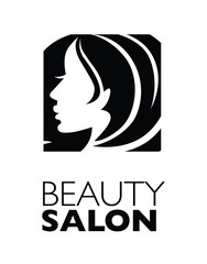  Illustration of woman with beautiful hair - can be used as a logo for beauty salon / spa