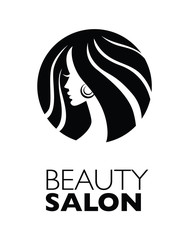  Illustration of woman with beautiful hair - can be used as a logo for beauty salon / spa