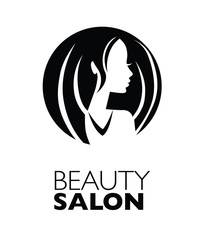  Illustration of woman with beautiful hair - can be used as a logo for beauty salon / spa