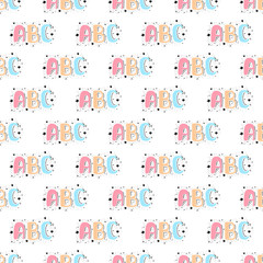 Fototapeta na wymiar Seamless pattern of hand drawn ABC letters.