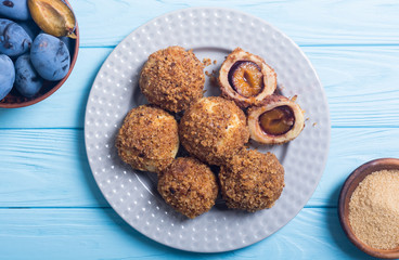 Traditional Austrian plum dumplings