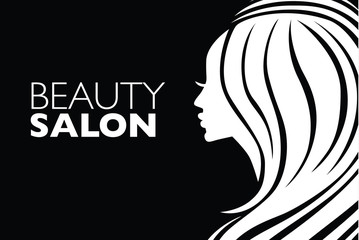  Illustration of woman with beautiful hair - can be used as a logo for beauty salon / spa