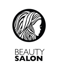  Illustration of woman with beautiful hair - can be used as a logo for beauty salon / spa