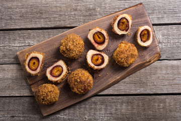 Traditional Austrian plum dumplings