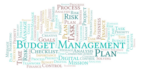 Fototapeta premium Budget Management word cloud, made with text only.