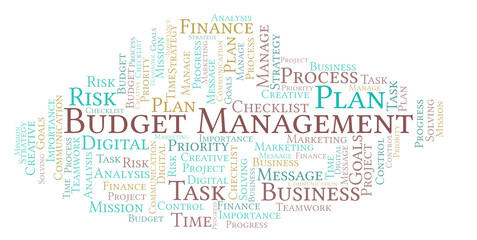 Fototapeta premium Budget Management word cloud, made with text only.