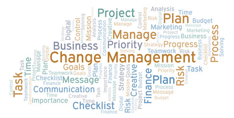 Fototapeta premium Change Management word cloud, made with text only.