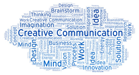 Creative Communication word cloud, made with text only.