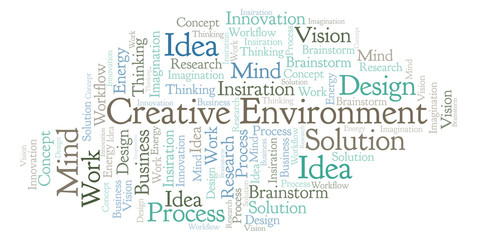 Fototapeta na wymiar Creative Environment word cloud, made with text only.