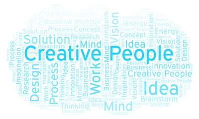Obraz premium Creative People word cloud, made with text only.