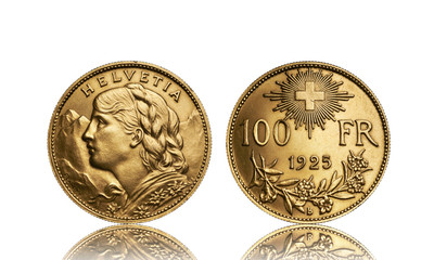 Helvetia 100 FR Goldmünze Schweiz 