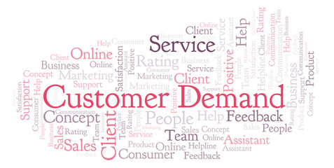 Obraz premium Customer Demand word cloud.