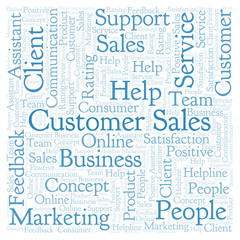 Fototapeta premium Customer Sales word cloud.