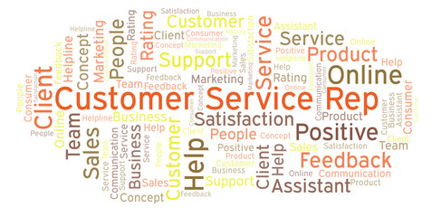 Fototapeta premium Customer Service Rep word cloud.