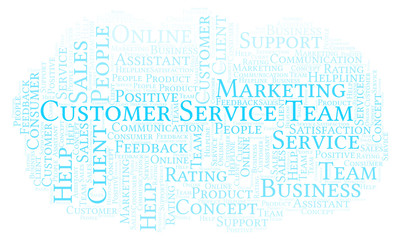 Obraz premium Customer Service Team word cloud.