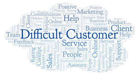 Fototapeta premium Difficult Customer word cloud.
