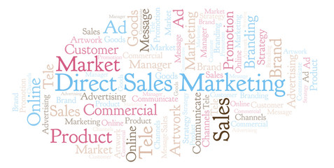 Fototapeta premium Word cloud with text Direct Sales Marketing.