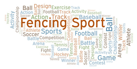 Fototapeta premium Fencing Sport word cloud.