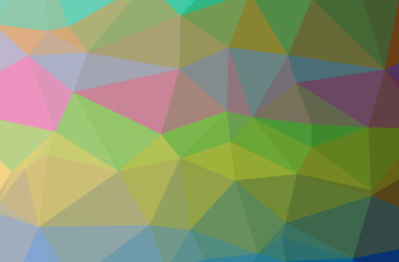 Illustration of green abstract polygon elegant multicolor background.