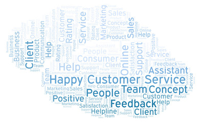 Fototapeta na wymiar Happy Customer Service word cloud.