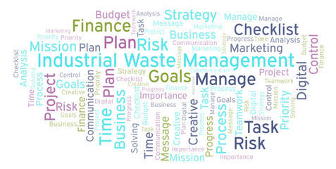 Industrial Waste Management word cloud, made with text only.