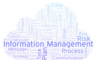Obraz premium Information Management word cloud, made with text only.