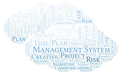 Fototapeta na wymiar Management System word cloud, made with text only.