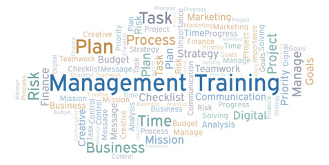 Fototapeta premium Management Training word cloud, made with text only.