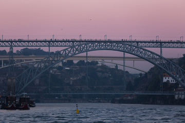 porto portugal evening bridge view