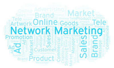 Word cloud with text Network Marketing.
