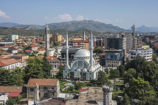 Top view of Skoder city, Albania