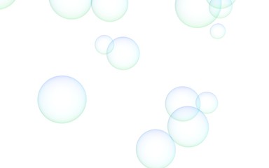 Light pastel colored background with pink bubbles. Wallpaper, texture blue balloons. 3D illustration