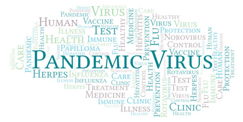 Fototapeta premium Pandemic Virus word cloud, made with text only.