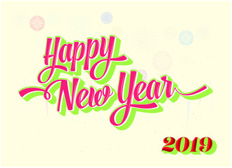 Happy New Year typography vector 