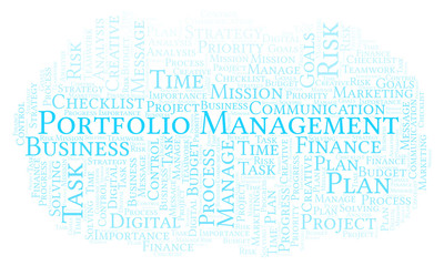 Fototapeta premium Portfolio Management word cloud, made with text only.