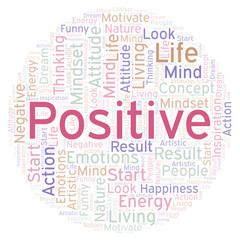 Fototapeta premium Positive word cloud, made with text only.